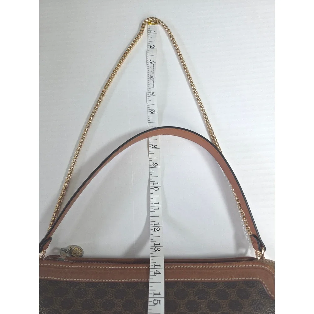 Celine Macadam Triomphe Vintage Shoulder Bag Brown Monogram Coated Canvas